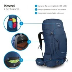Osprey Kestrel 68 25 Osprey Kestrel 68 -Randonnée Et Camping sac a dos osprey kestrel 68 12