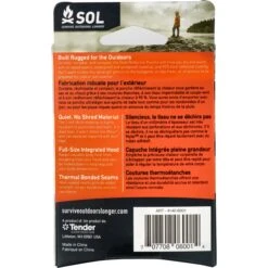 SOL Survival Poncho -Randonnée Et Camping sol heat refelctive poncho survival